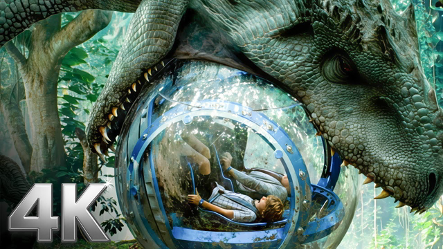 Waterfall Jump! Zach & Gray Flee the Gyrosphere | Jurassic World | CLIP 💥 4K